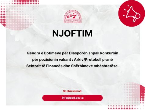 Shpallje për vend vakant pune